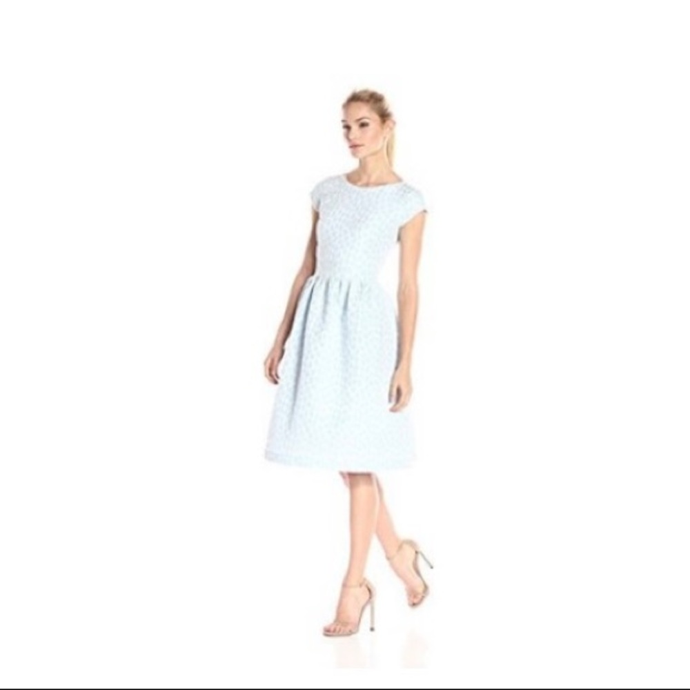 Helene Berman Pale Blue Floral Jacquard Dress [Size:4]